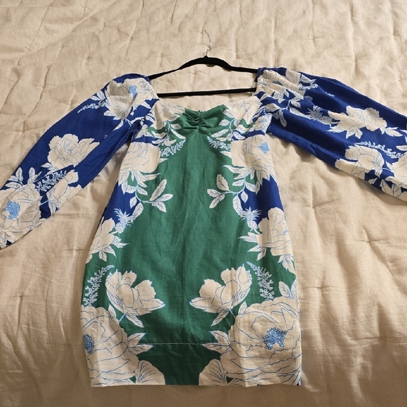 FARM Rio Vibrant Blue and Green Floral Dress - Picture 7 of 16